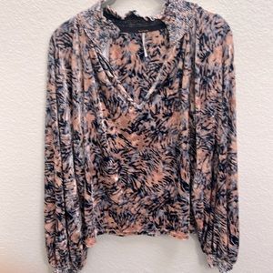 Free people Velvet Print Top